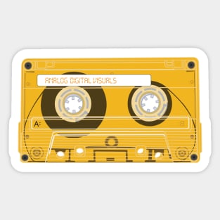 Cassette Tape (Orange-Yellow Colorway) Analog / Music Sticker